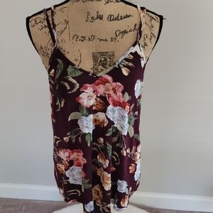 Papermoon Floral Camisole - Burgundy and White